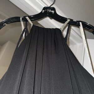 Halston Heritage Black Backless Maxi Dress size 12 NWT